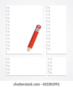 blank paper set and pencil