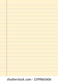 Blank paper sheet, empty space for message vector isolated. Line page from notebook. Office document, white material.