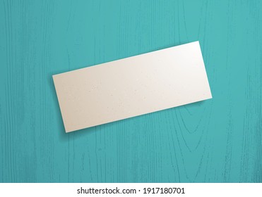 Blank paper sheet memo over wooden background vector realistic illustration, design element for message mockup.