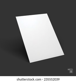 Blank paper sheet mockup. Vector Illustration EPS10.