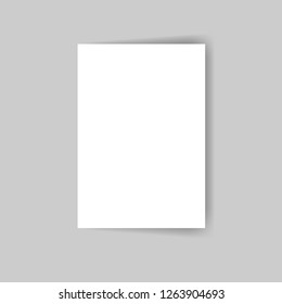 Blank of paper sheet on grey background. 