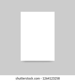 Blank of paper sheet on grey background. 