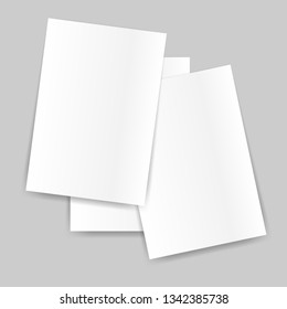 Blank of paper sheet on grey background. 