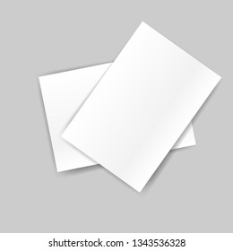 Blank of paper sheet on grey background. 