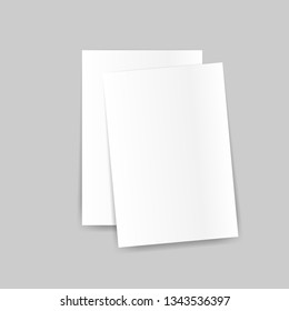 Blank of paper sheet on grey background. 