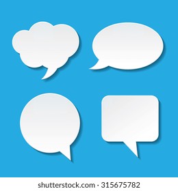 Blank Paper Speech Bubbles