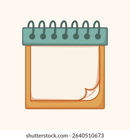 blank paper spiral vector illustration for planner bullet journal and decorative schedule