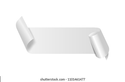 Blank paper stripe with curled corners