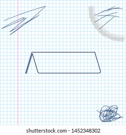 Blank paper table card line sketch icon isolated on white background. Tent card icon. Vector Illustration