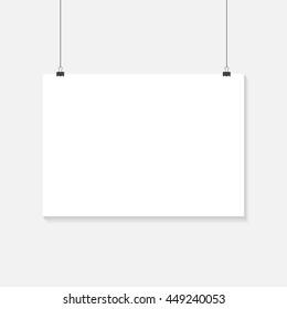 Blank Paper Wall White Poster On Stock Vector (Royalty Free) 449240053 ...