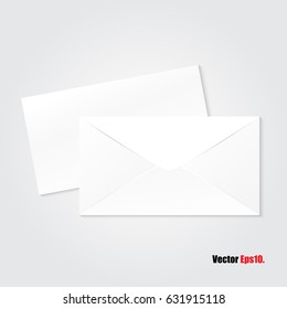 Blank paper white envelopes overlap for your design. Vector illustration.