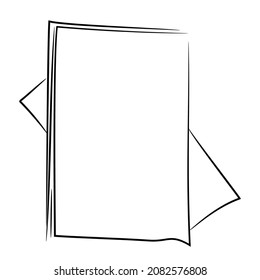 Blank papers hand drawn style isolated on white background
