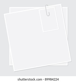 blank papers held with paper clip, with copy space