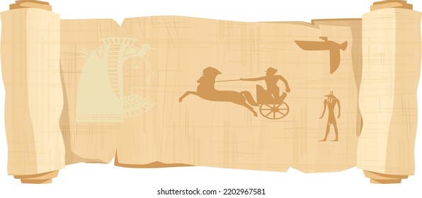 blank papyrus of ancient with Egyptian signs and hieroglyph Ancient culture , Ancient Egypt Traditions.