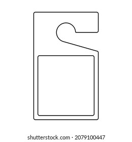 Blank Parking Permit Hang Tag Outline Template. Clipart Image