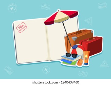 Blank passport page template illustration