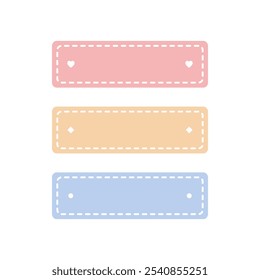 Blank pastel label tapes. Planner, organizer, reminder, note concepts. Flat decorative minimal vector design isolated illustration.