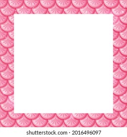 Blank pastel pink fish scales frame template illustration