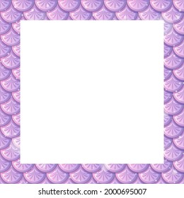 Blank pastel purple fish scales frame template illustration