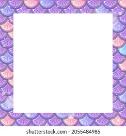 Blank Pastel Purple Fish Scales Frame Template Illustration