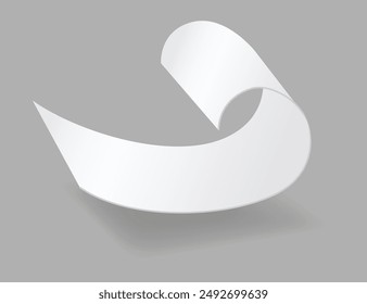 Cheque de pago en blanco y Comprobante con sombra. Papel financiero curvo, Factura de compra. Comprar, facturar o calcular el pago. Formulario de Comprobante del vendedor