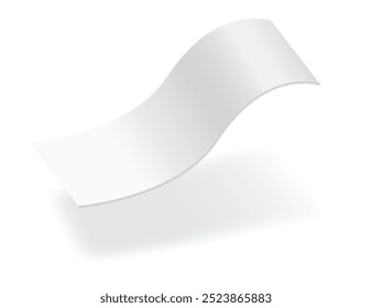 Cheque de pago en blanco y Comprobante con sombra. Papel financiero curvo, Factura de compra. Comprar, facturar o calcular el pago. Comprobante del formulario de vendedor