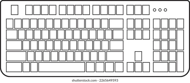 Blank pc keyboard icon illustration communication typing writing electronic technology equipment