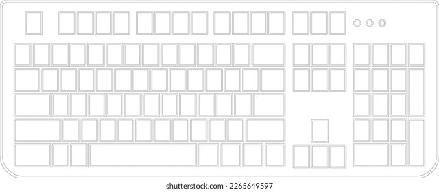 Blank pc keyboard icon illustration communication typing writing electronic technology equipment