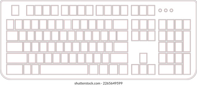 Blank pc keyboard icon illustration communication typing writing electronic technology equipment