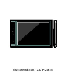 vector retro de imagen de píxel de juego con lápiz en blanco pantalla de lápiz en blanco con tecnología de tableta y gadget de bits digital. ilustración vintage antigua