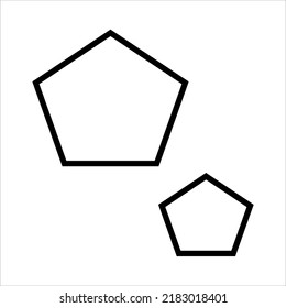 Blank pentagon radar chart template. Clipart image. Line vector.