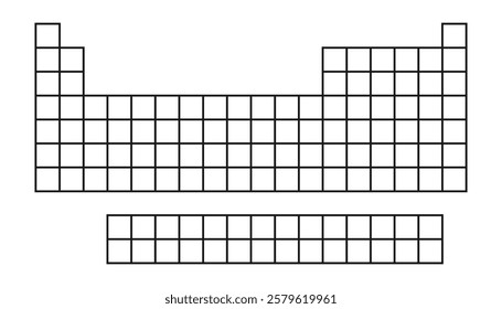 Blank periodic table of elements for chemistry—scientific resource for teachers and students.