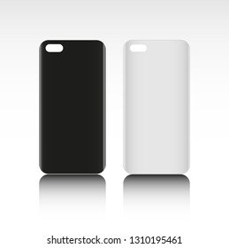 Blank phone case. Black and white colors. Vector illustration