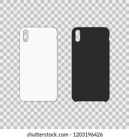 Blank phone case on transparent background. Vector illustration