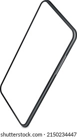 Blank phone screen mockup. Realistic display frame