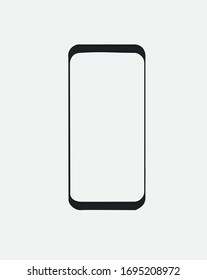 Pantalla de teléfono en blanco sobre fondo blanco. Montaje, ilustración vectorial.