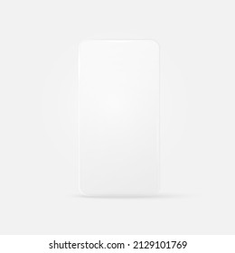 Blank phone window. Frame of glass smartphone vector mockup. Minimal template for web design presentation. Vertical standing device.