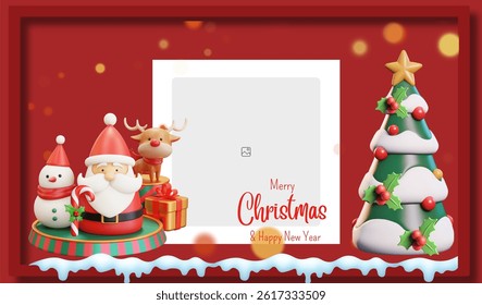 Blank photo with Christmas Tree in frame