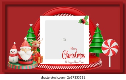 Blank photo with Christmas Tree in frame