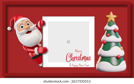 Blank photo with Christmas Tree in frame