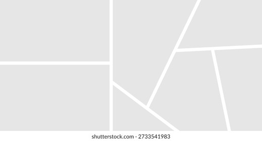 Blank photo collage template featuring an abstract grid composition