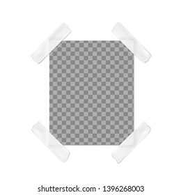 Blank Photo Frame Fixed With Grey Duct Tape. EPS10 Vector