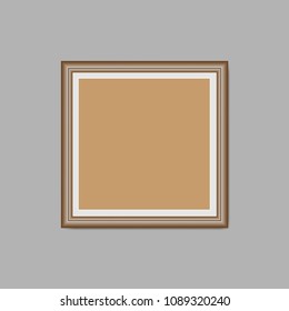 Blank photo frame isolated on gray background. Vector illustration.