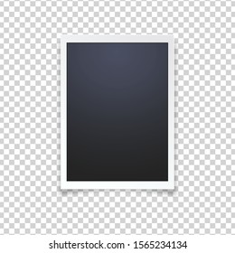 Blank photo frame, isolated on transparent background.