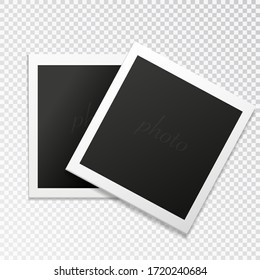 Blank photo frame, isolated on transparent background.
