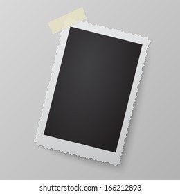 Blank photo frame looking like retro photograph on soft background