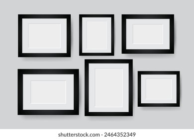 blank photo frame on gray background.vector illustration, collage,collage templates,birthday collage,collage art