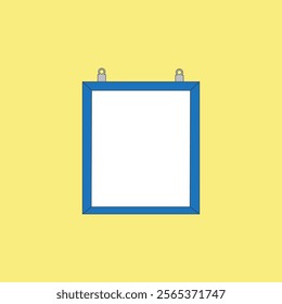 Blank photo frame on the wall vector illustration. Modern interior decoration