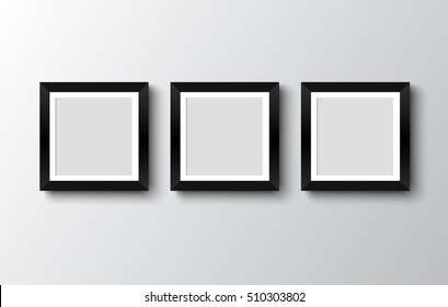 blank photo frame  on the wall. design for modern interior vector illustration