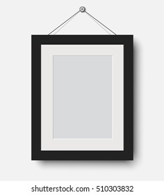 blank photo frame  on the wall. design for modern interior vector illustration